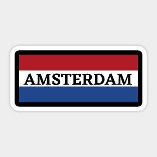 Amsterdam City in Dutch Flag Sticker